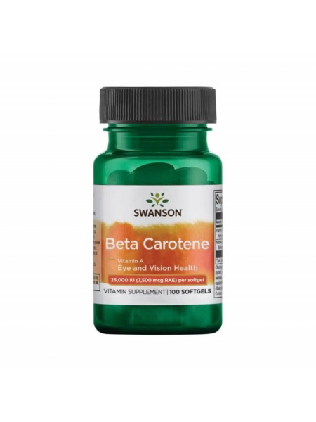 Beta Carotene 25.000 IU 100 softgels Swanson, SW007 25000