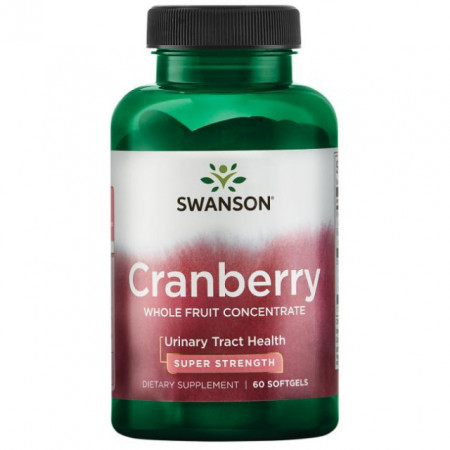 Cranberry Whole Fruit Concentrate Super Strength 60 capsule Complex pentru Tractul Urinar, Merisoare, Swanson
