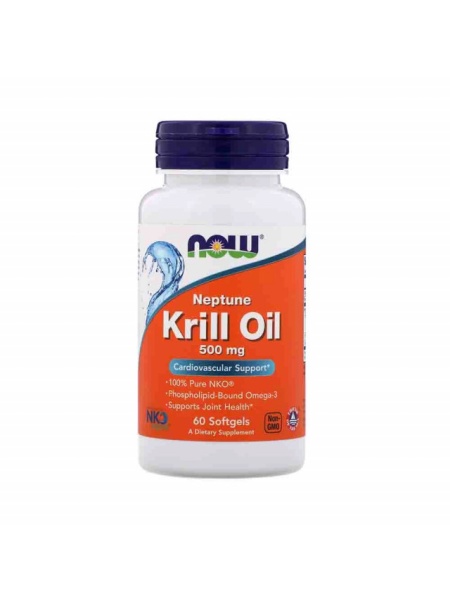 Krill Oil Neptune (Ulei Krill) NKO®, 500mg, Now Foods, 60 softgels