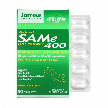 SAMe 400 mg, (S-Adenozilmetionina) Jarrow Formulas, 60 tablete