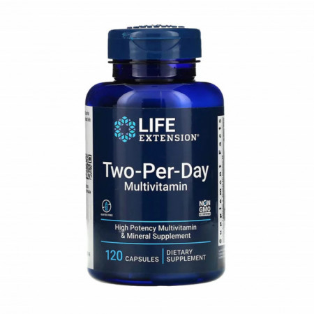 Two-Per-Day 120 capsule Multivitamin & Mineral, Life Extension