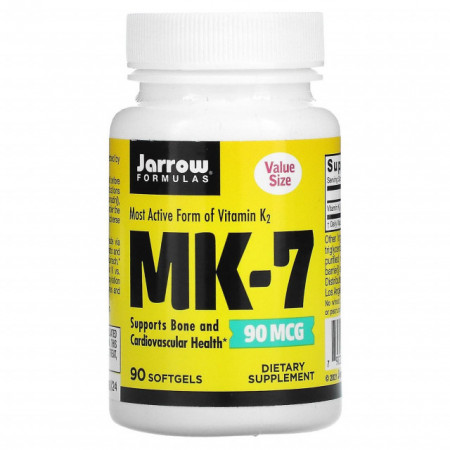 Vitamin K2, MK-7, 90 mcg, 90 softgels Jarrow Formulas