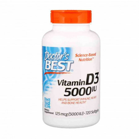 Vitamina D3, 5000 IU, 720 softgels Doctor's Best