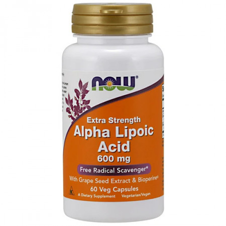 Alpha Lipoic Acid 600mg - 60 vcaps + Grape Seed Extract & Bioperine ALA