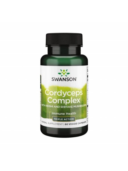 Cordyceps Complex with Reishi and Shiitake, Swanson, 60 capsule Ciuperca Tibetana