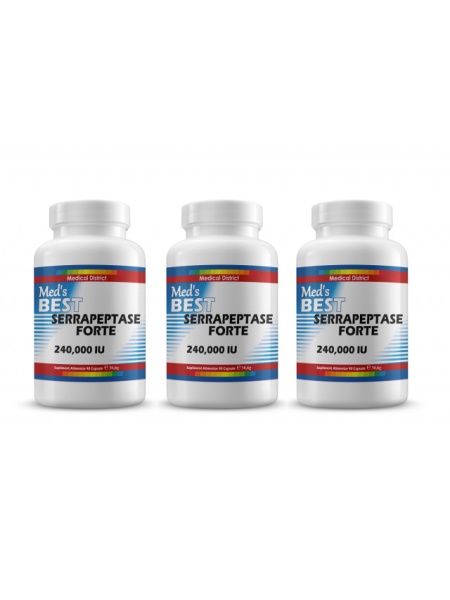 Pachet 3 X Best Serrapeptase Forte 240.000 ui / 3 capsule Sinuzita