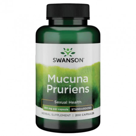 Parkinson Mucuna Pruriens Extract Standardizat 350 mg 200 Capsule Swanson Velvet Bean L-Dopa Fasole De Catifea