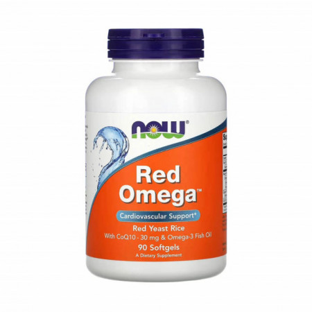 Red Omega (Red Yeast Rice), Drojdie rosie de orez, Now Foods, 90 softgels