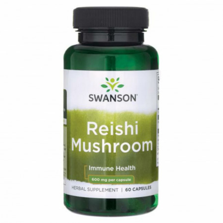 Reishi Mushroom - Ciuperca Reishi Ganoderma Lucidum Lingzhi 600mg 60 capsule Swanson