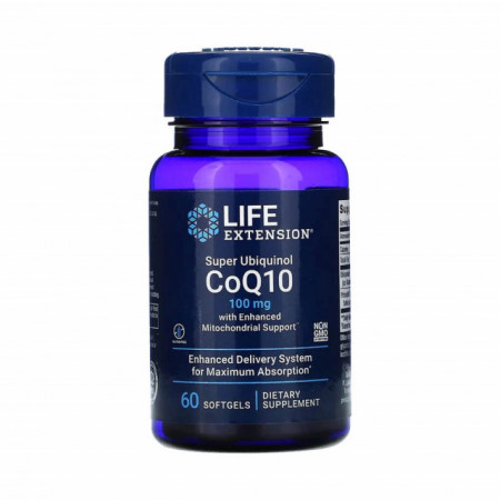 Super Ubiquinol CoQ10 cu Shilajit 100 mg 60 softgels with Enhanced Mitochondrial Support, Life Extension