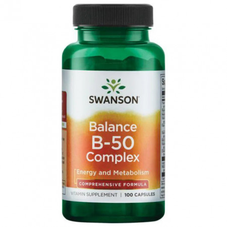 Balance B-50 (Complex Vitamina B), Swanson, 100 capsule (B 200) Neuropatie