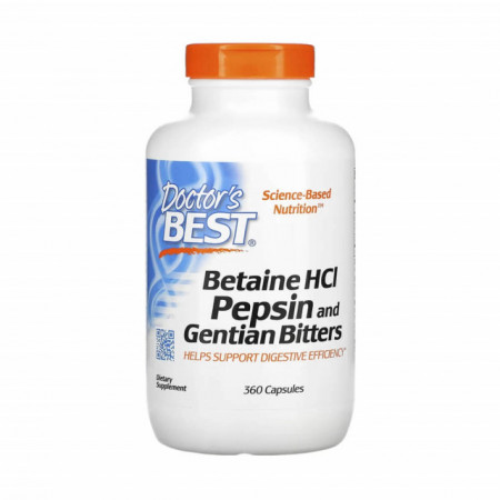 Betaine HCl Pepsin & Gentian Bitters, Doctor's Best, 360 capsule