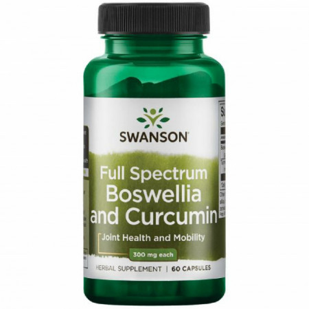 Boswellia & Curcumin - Tamaie Indiana & Turmeric Curcumin 60 capsule Swanson Pietre Rinichi Fiere