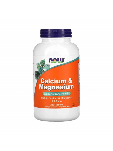 Calciu si Magneziu 2:1 Raport, Now Foods, 250 tablete