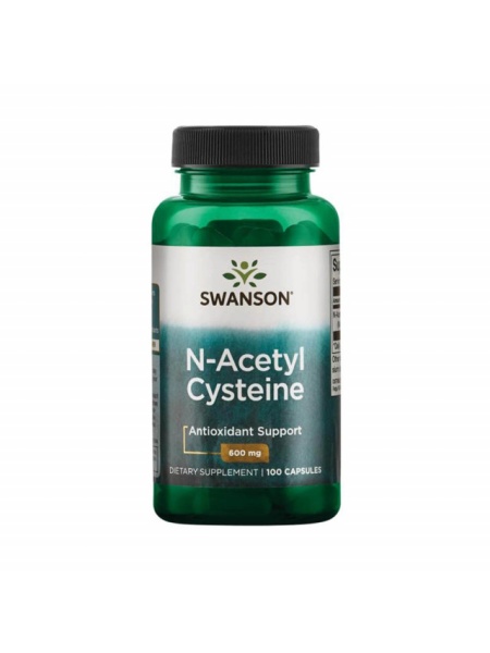 N-Acetyl Cysteine (NAC), 600mg, Swanson, 100 capsule Esential Pentru Ficat Plamani Precursor Glutation