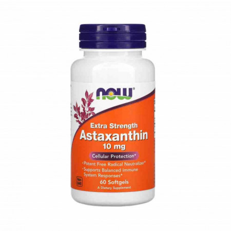 Astaxanthin, (Antioxidant), 10 mg, Now Foods, 60 softgels