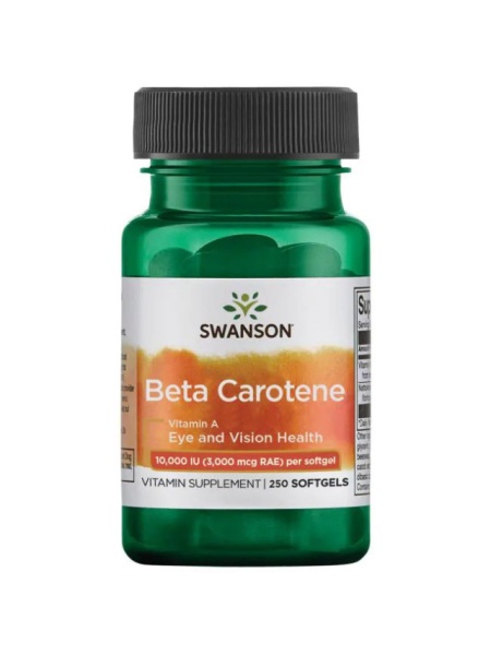 Beta Carotene 10.000 IU, 250 softgels Swanson, (Vitamin A)