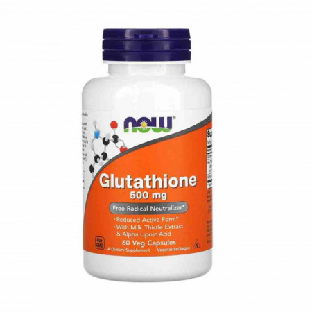 Glutathione cu Milk Thistle si Alpha Lipoic Acid (Glutation) 500 mg, Now Foods, 60 capsule