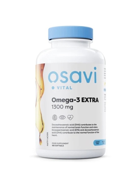 Omega-3 Extra 180 softgels Molecularly Distilled Lemon Osavi