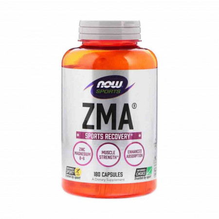 ZMA Sports Recovery 180 capsule Zinc Magneziu B6 Now Foods