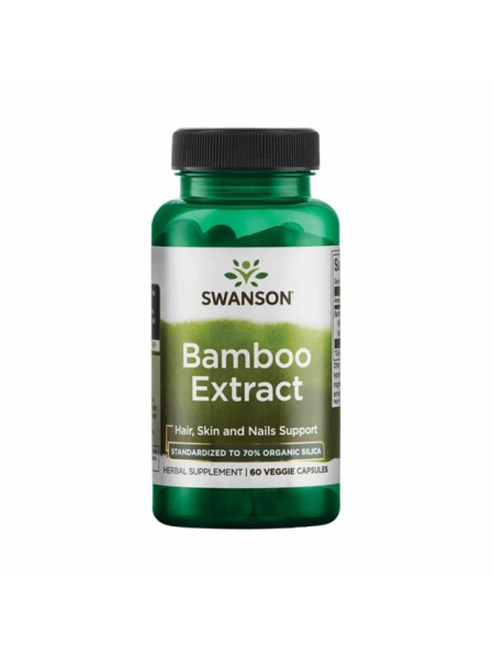 Bamboo Extract Standardizat, 300 mg, Silica 70% Siliciu Swanson, 60 capsule Bambus