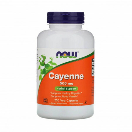 Cayenne Pepper (Capsaicina), 500mg 250 Capsule Now Foods