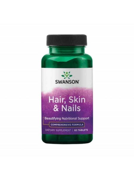 Hair, Skin & Nails, Swanson, 60 tablete Piele Par Unghii