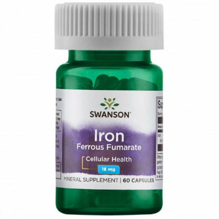 Iron Ferrous Fumarate ~ Fumarat de Fier Organic 18 mg 60 capsule Swanson