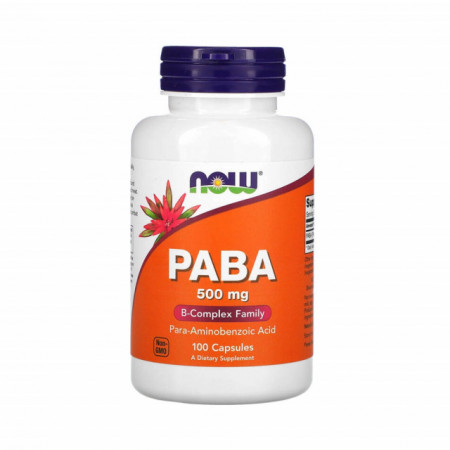 PABA, (Vitamina B10), 500 mg, Now Foods, 100 capsule