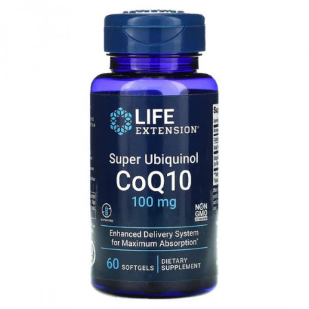 Super Ubiquinol CoQ10 100 mg 60 softgels , Life Extension