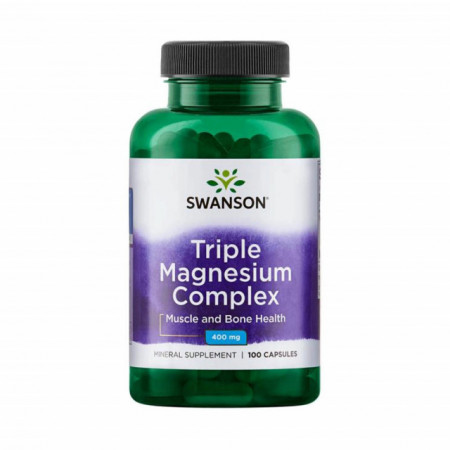 Triple Magnesium Complex - Triplu Complex de Magneziu- Complex de magneziu 400 mg 100 capsule Swanson