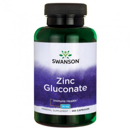 Zinc Gluconate, 50 mg 250 Capsule Swanson Gluconat