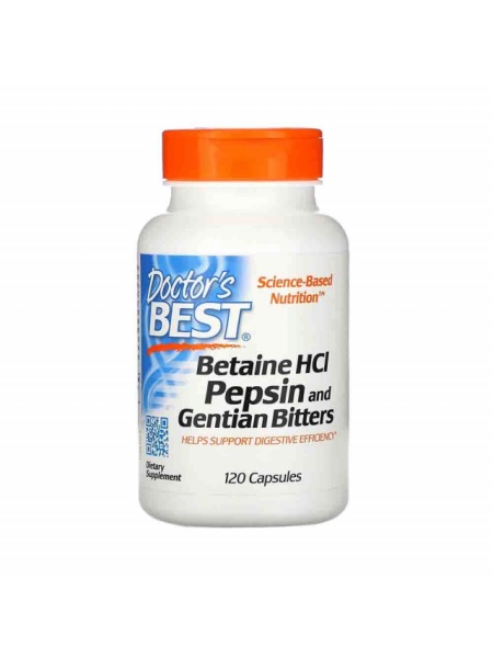 Betaine HCl Pepsin & Gentian Bitters, Doctor's Best, 120 capsule