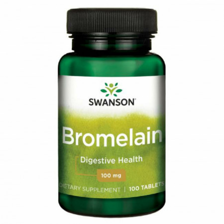 Bromelain 240 GDU- Bromelaina 100 mg 100 tablete Swanson Sinuzita