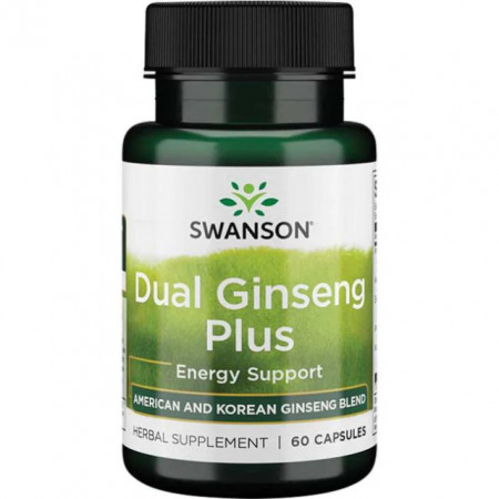 Dual Ginseng Plus 60 capsule Swanson Complex American Extract Standardizat 5%