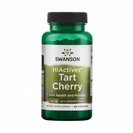 HiActives Tart Cherry 20:1, 465 mg, Swanson, 60 capsule Extract Visine