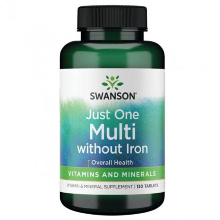 Just One Complete Multivitamin without Iron Century Formula, Swanson, 130 tablete