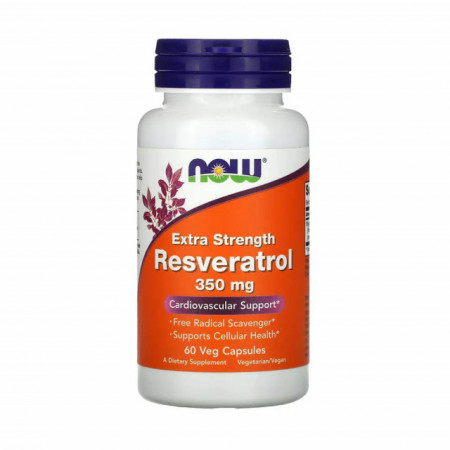 Natural Resveratrol Extra Strength 60 capsule 350 mg Now Foods