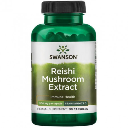 Reishi Mushroom Extract Standardizat 500mg, Swanson, 90 capsule Ganoderma Lucidum SWH143