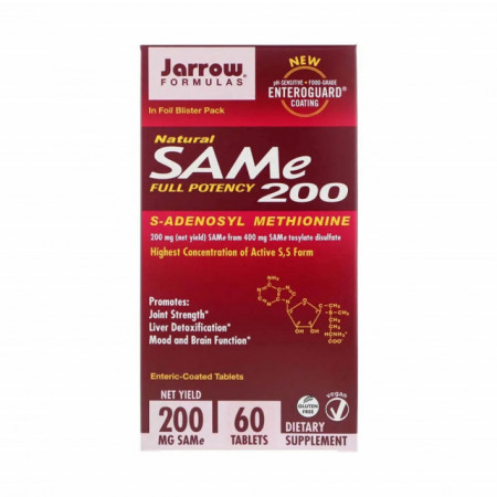 SAMe 200 (S-Adenozilmetionina), 200 mg, Jarrow Formulas, 60 tablete