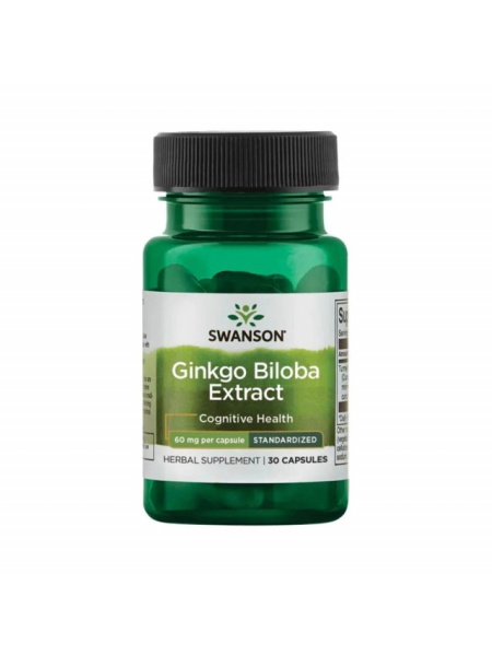 Ginkgo Biloba Extract, 60 mg, Swanson, 30 capsule