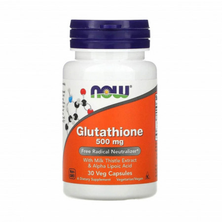 Glutathione cu Milk Thistle si Alpha Lipoic Acid (Glutation) 500 mg, Now Foods, 30 capsule