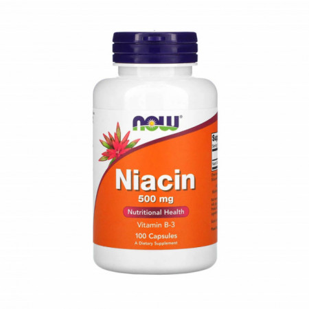 Niacin Vitamina B3 100 capsule 500mg Now Foods