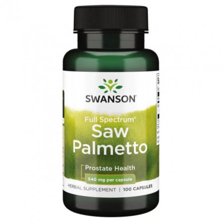 Saw Palmetto 540 mg 100 capsule ~ Palmier Pitic Prostata Si Confort Urinar Potenta Swanson Opreste Caderea Parului