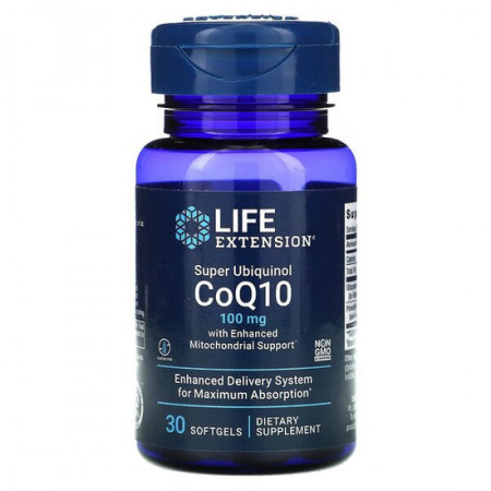 SUPER UBIQUINOL COQ10 with Enhanced Mitochondrial Support, 100 MG, 30 CPS, LIFE EXTENSION