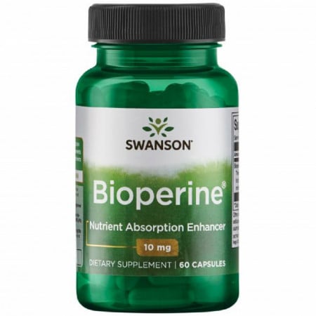 Bioperine Enhancer® - Extract de Piper Negru 10 mg 60 capsule Bioperina Swanson