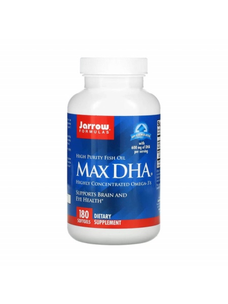 Max DHA Omega 3 Fish Oil, Jarrow Formulas, 180 softgels