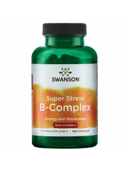 Super Stress B Complex 100 caps cu Vitamin C Swanson SW920