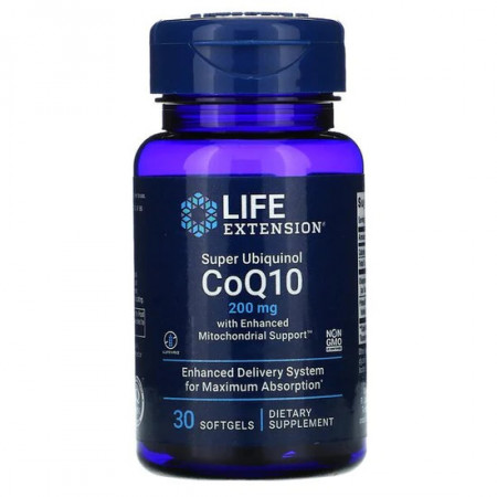 Super Ubiquinol CoQ10 200 mg with Enhanced Mitochondrial Support, Life Extension, 30 Softgels