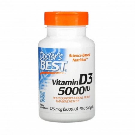 Vitamina D3, 5000 IU, 360 softgels Doctor's Best